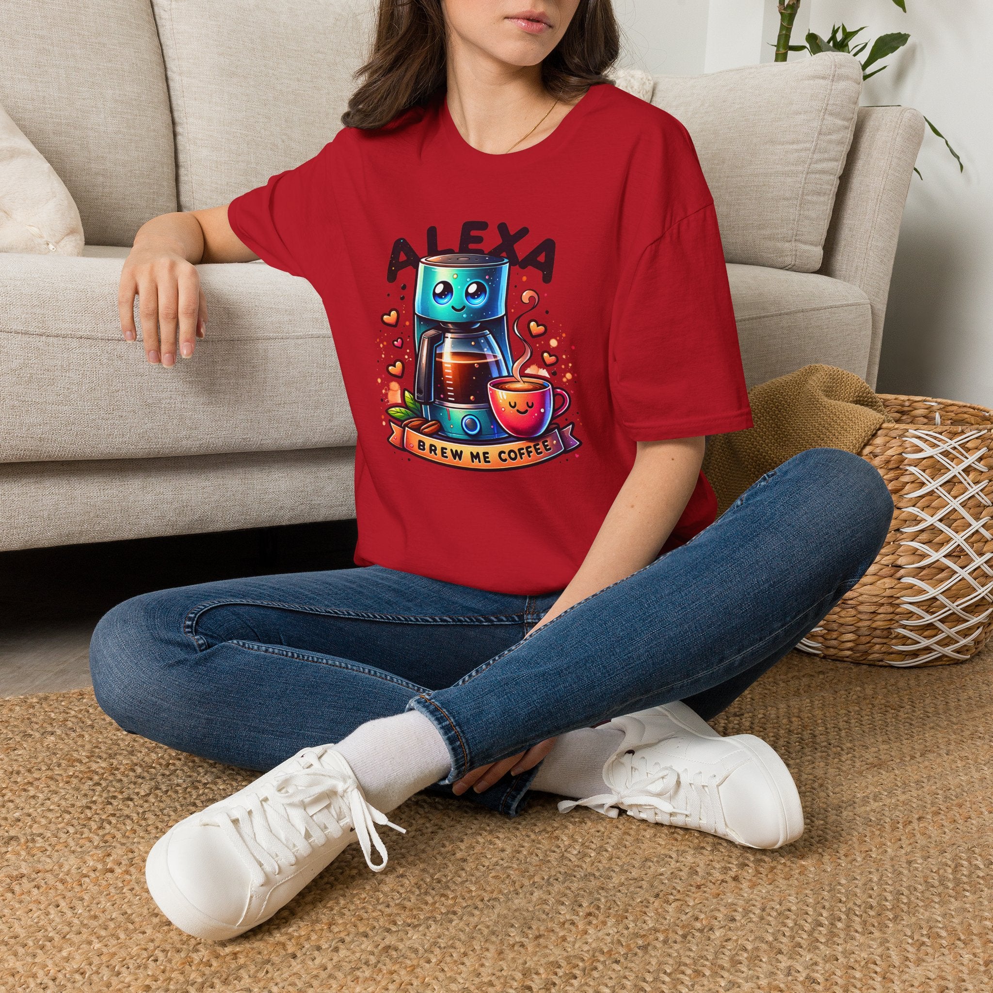 Alexa Coffee Robot T‑Shirt — Cute Brew Me Coffee Tee for Coffee Lovers