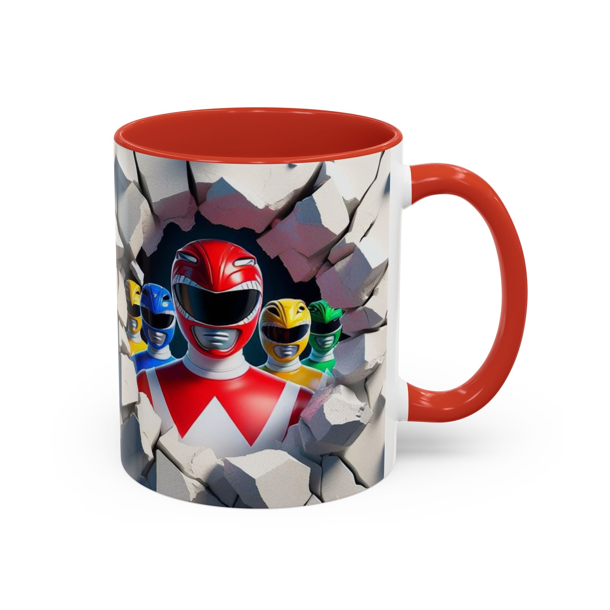 Power Rangers Coffee Mug — Retro Superhero Team Design (11/15 oz)