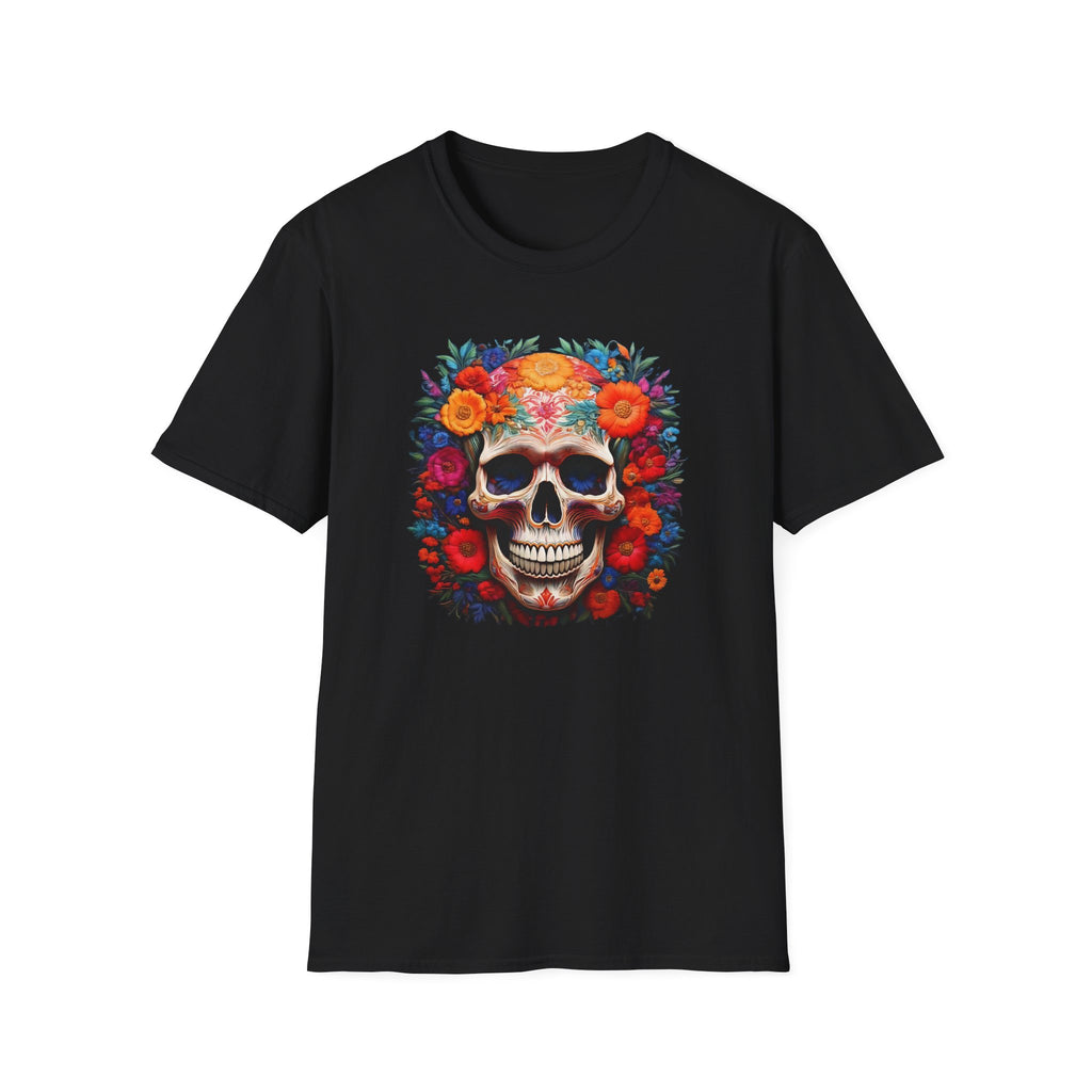 Day of the Dead Skull T-Shirt — Floral Sugar Skull Graphic Tee