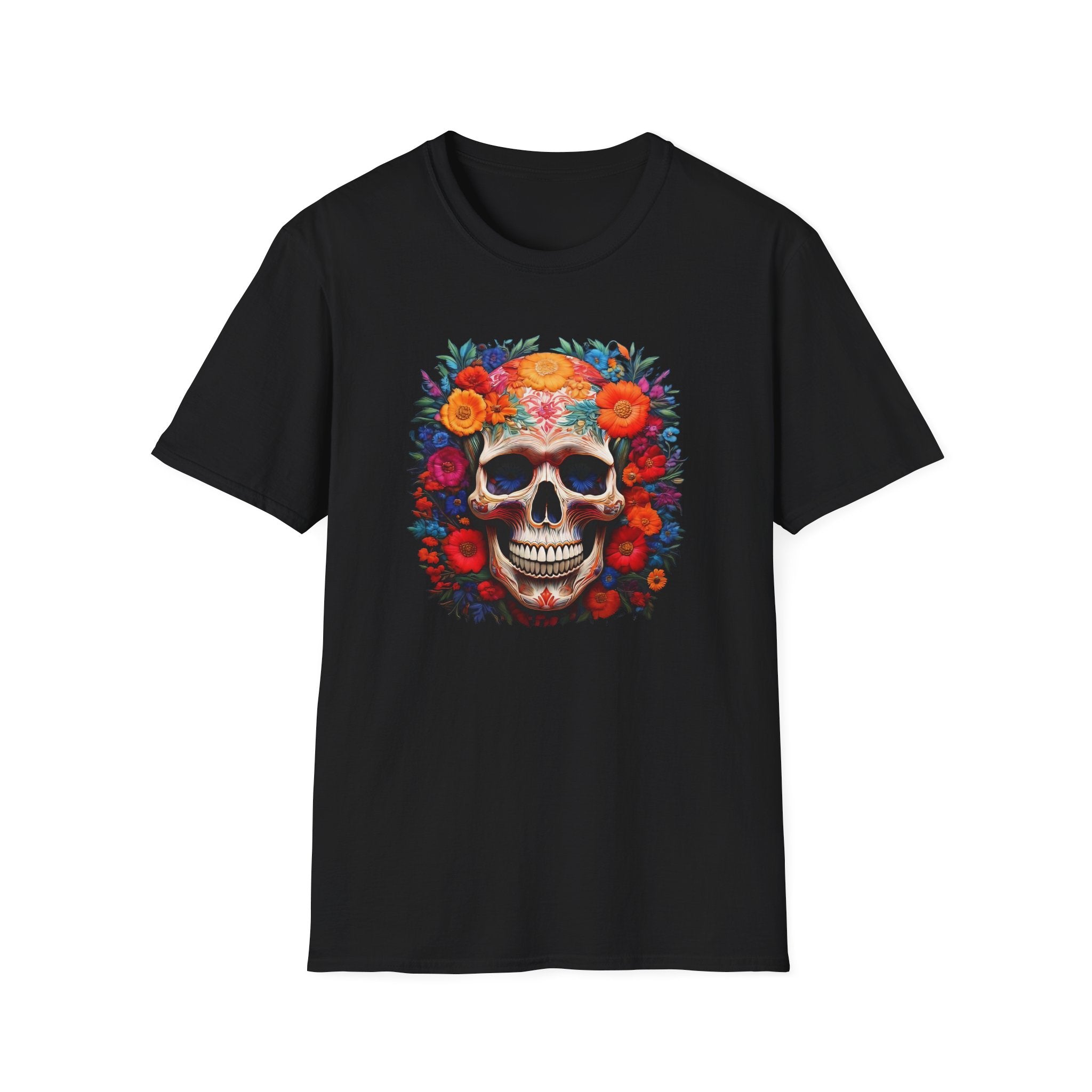 Day of the Dead Skull T-Shirt — Floral Sugar Skull Graphic Tee