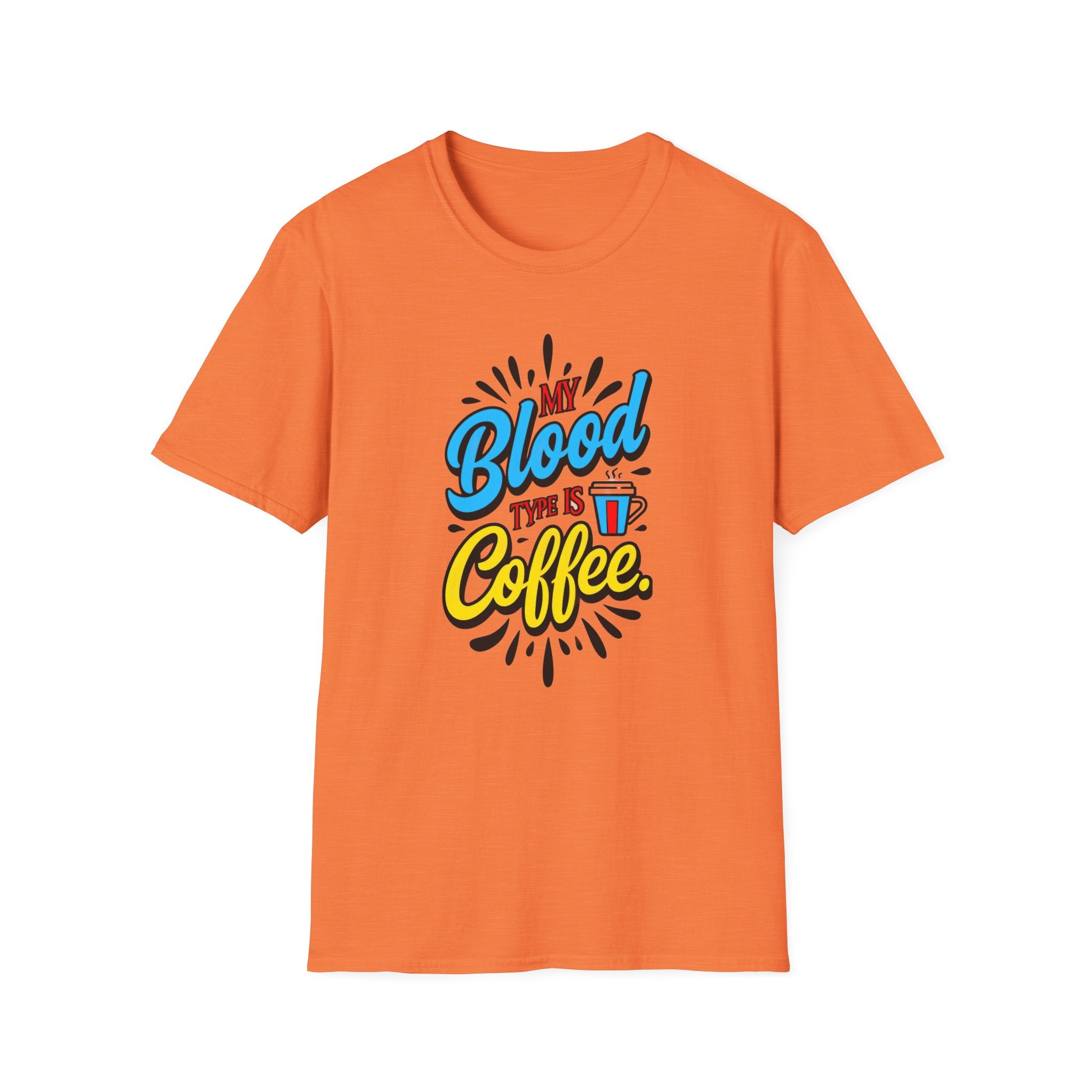 Coffee T-Shirt — "My Blood Type Is Coffee" Graphic Tee