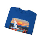 Yellowstone National Park Sunset Geyser Graphic Sweatshirt