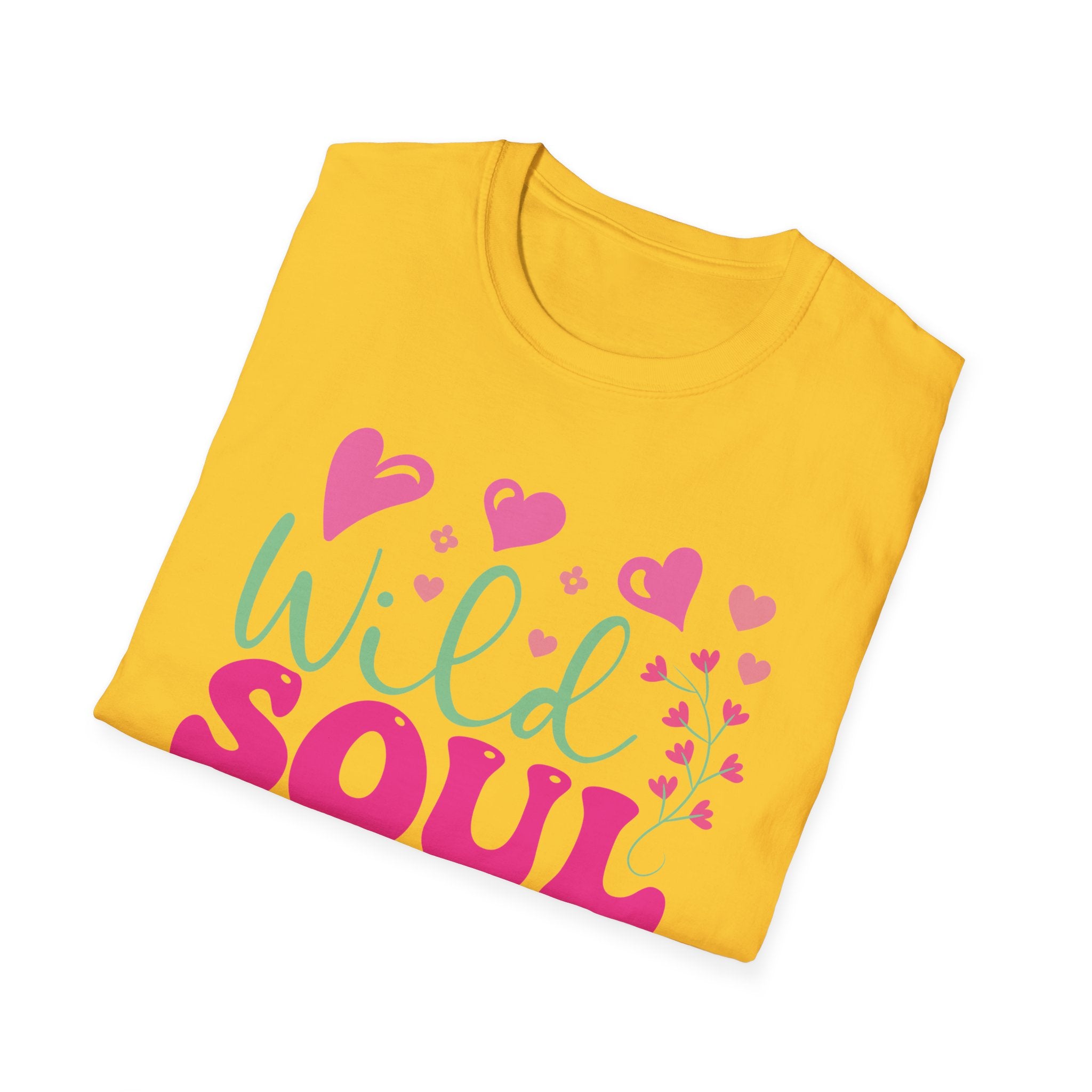 Wild Soul T-Shirt — Pink & Green Heart Graphic Tee