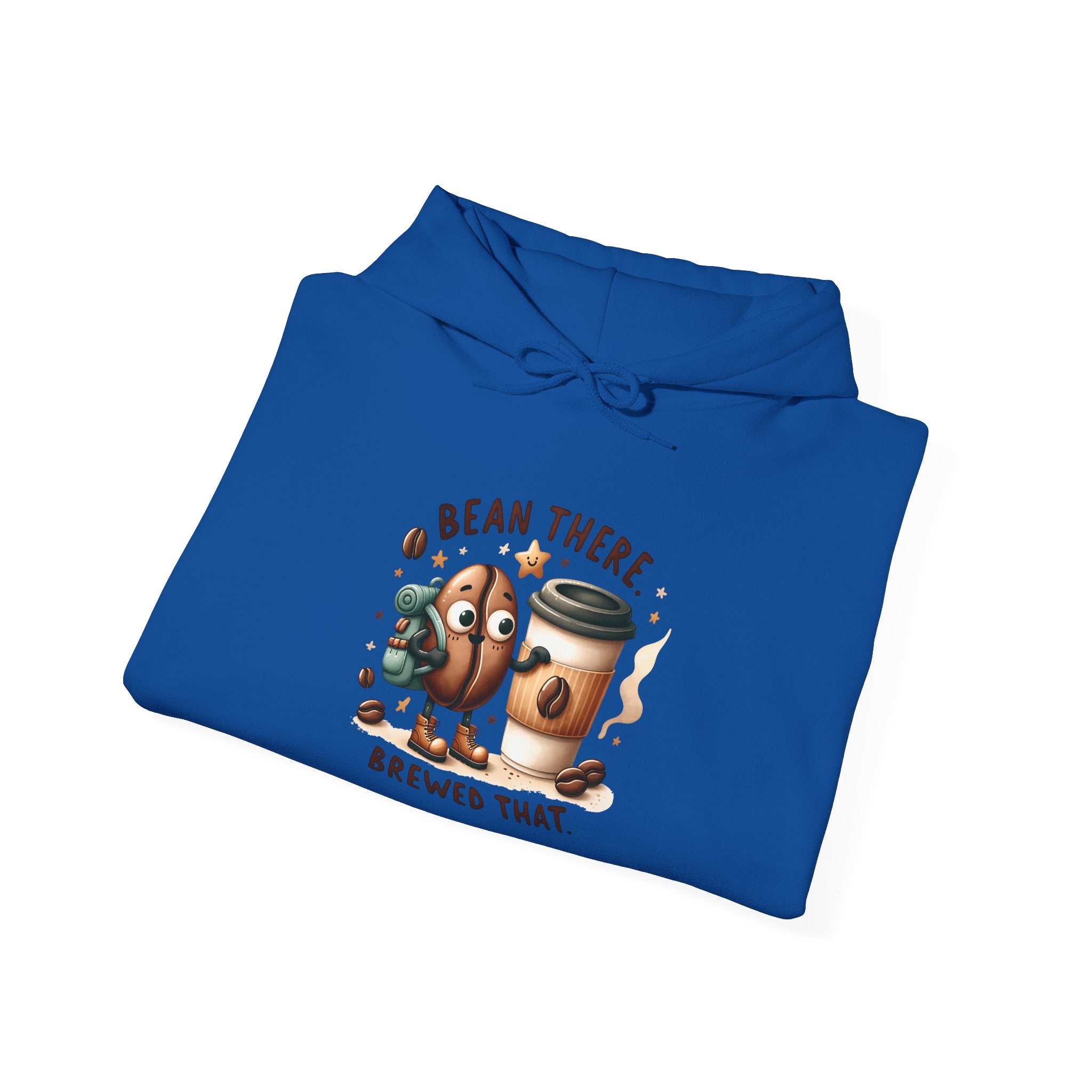 Coffee Hoodie — "Bean There, Brewed That" Cute Coffee Bean Pullover