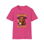 "I Run on Caffeine & Bad Decisions" Coffee Lover Tee — Caffeine Cow T-Shirt