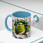 Shrek Peekaboo Accent Coffee Mug — Funny Green Ogre Ceramic 11/15oz