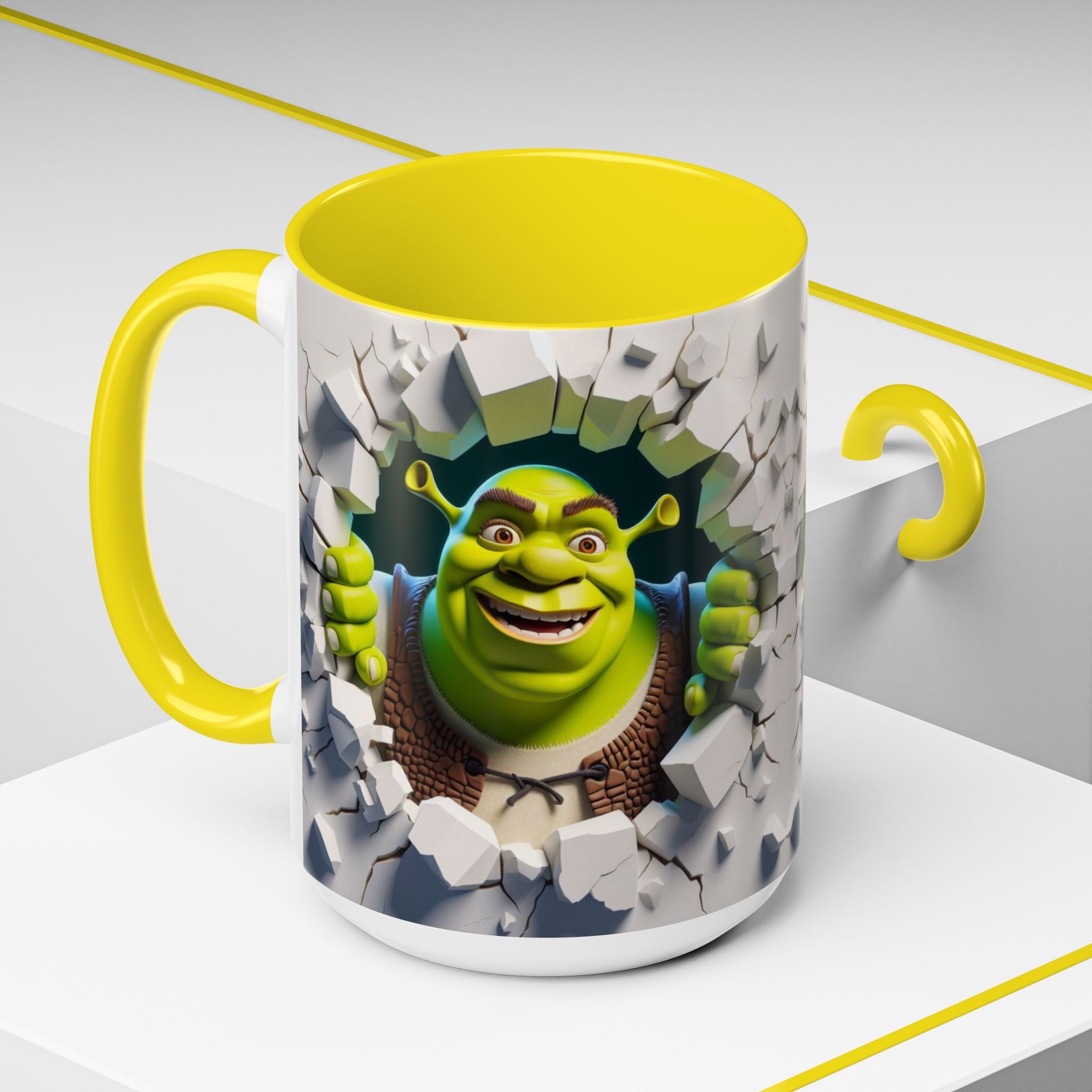 Shrek Peekaboo Accent Coffee Mug — Funny Green Ogre Ceramic 11/15oz