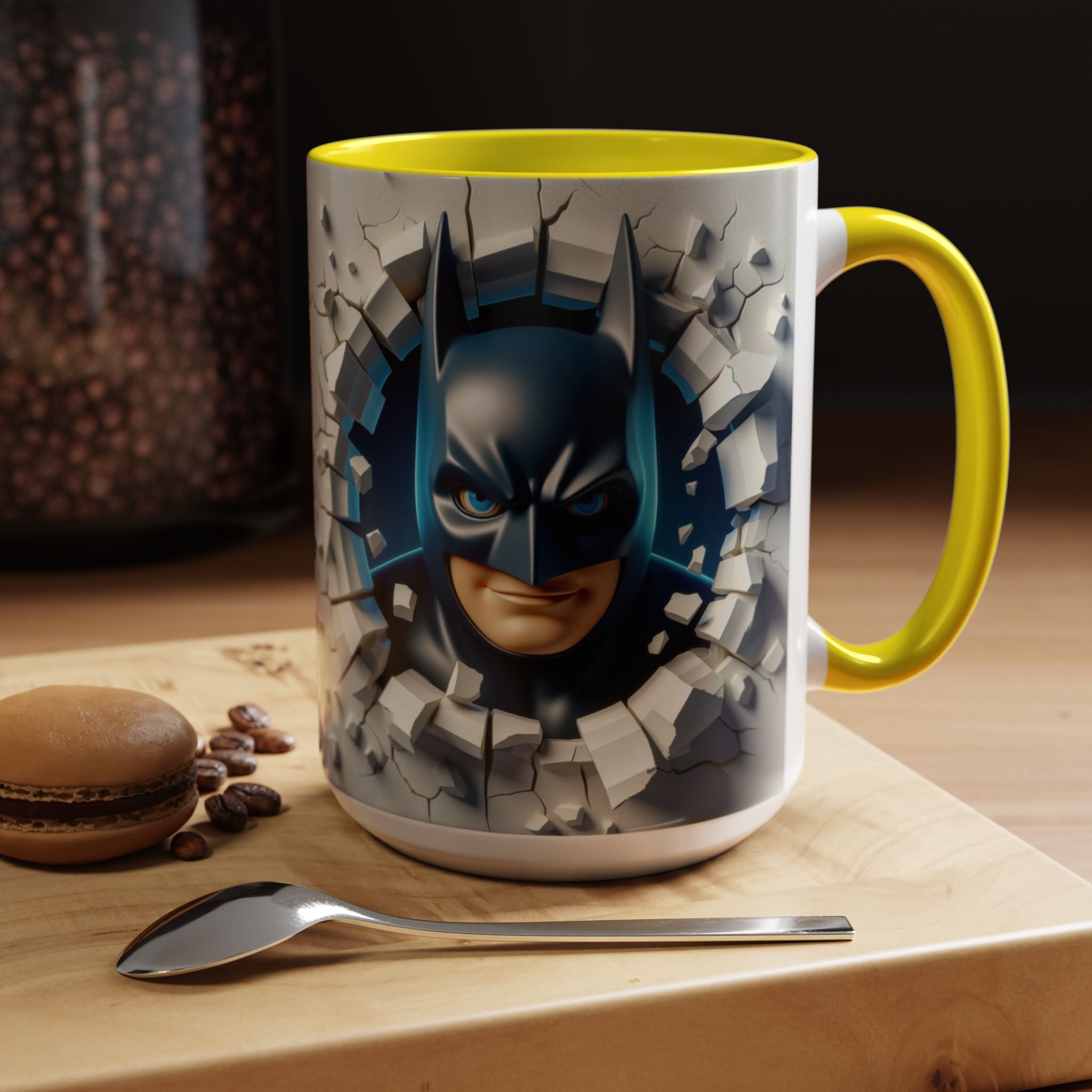 Batman "Break Through" Accent Mug — Superhero Coffee Cup (11/15oz)