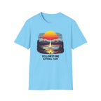 Yellowstone National Park T-Shirt — Retro Geyser Sunset Outdoor Tee
