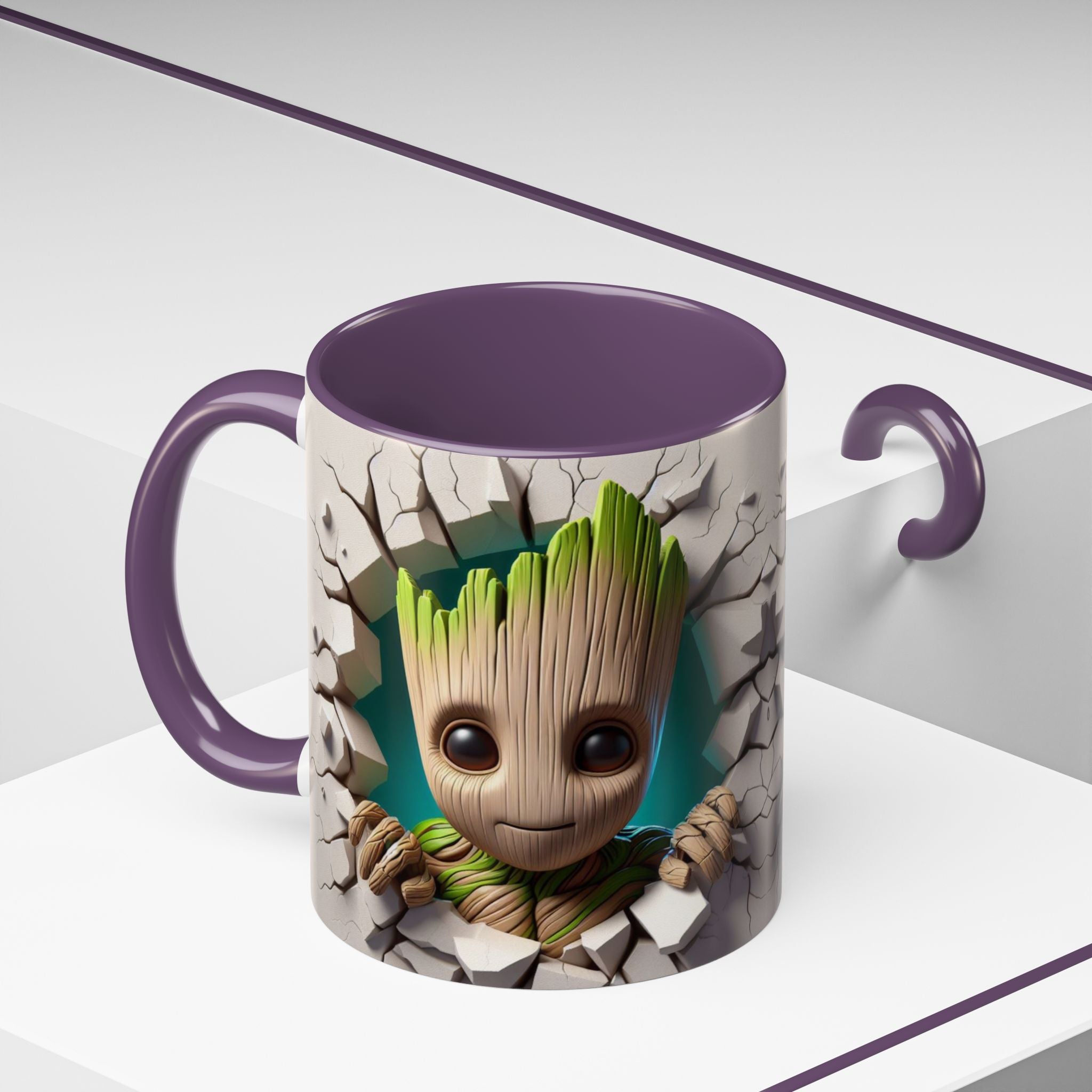 Baby Groot "Break Through" Accent Coffee Mug — Cute Guardians of the Galaxy Pop Art Gift (11/15 oz)