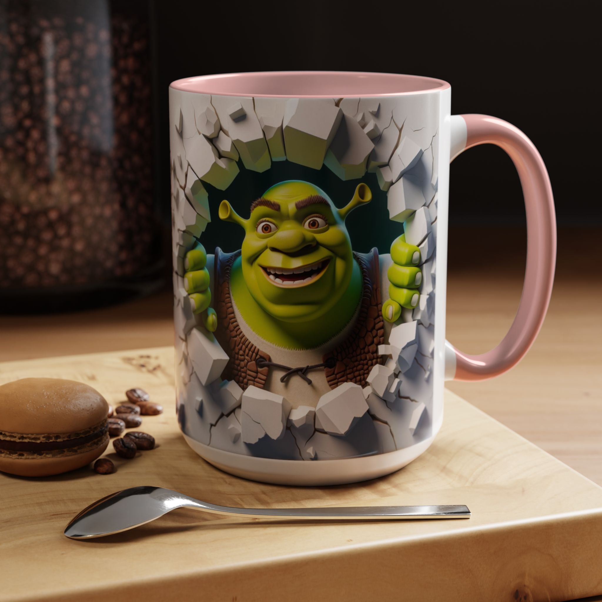 Shrek Peekaboo Accent Coffee Mug — Funny Green Ogre Ceramic 11/15oz