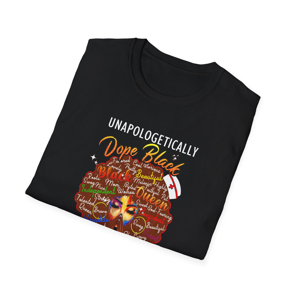“Unapologetically Dope Black Nurse” Empowerment Tee —  Brown Afro Nurse T-Shirt