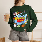 Nurse Story Sweatshirt — Cute Medical Cartoon Crewneck for Nurses