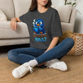 Cute Blue Bird 'Coffee First Adult' Graphic Tee — T-Shirt
