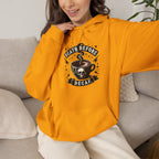 "Death Before Decaf" Coffee Skull Graphic Hoodie