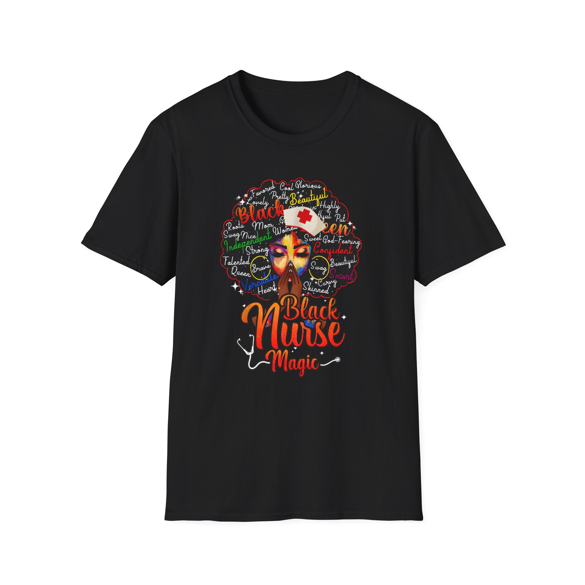 Black Nurse Magic T-Shirt – Nurse w/Black Afro Graphic Tee for Black Nurses