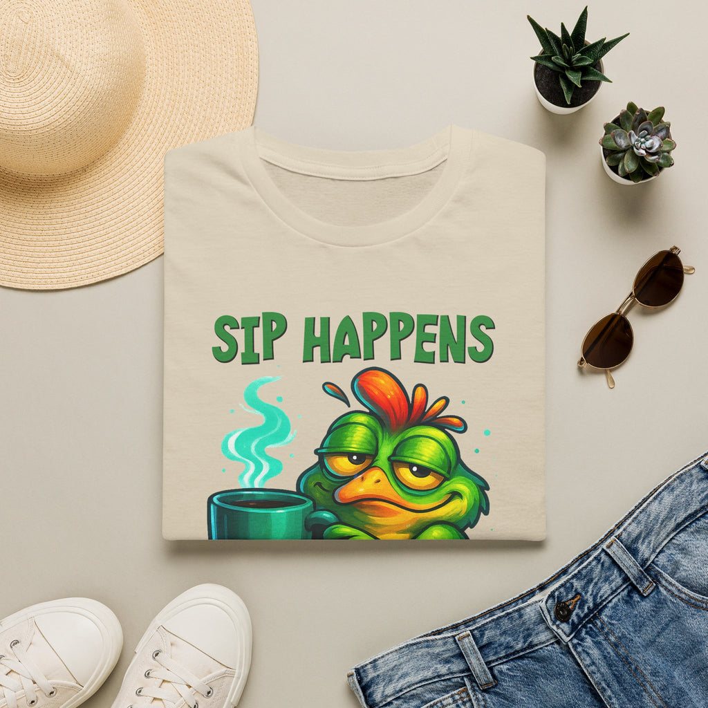 Sip Happens Frog T-Shirt — Funny Coffee Lover Tee