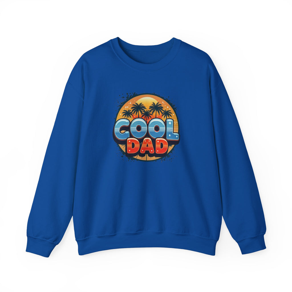 Cool Dad Crewneck Sweatshirt — Retro Sunshine Palm Beach Graphic