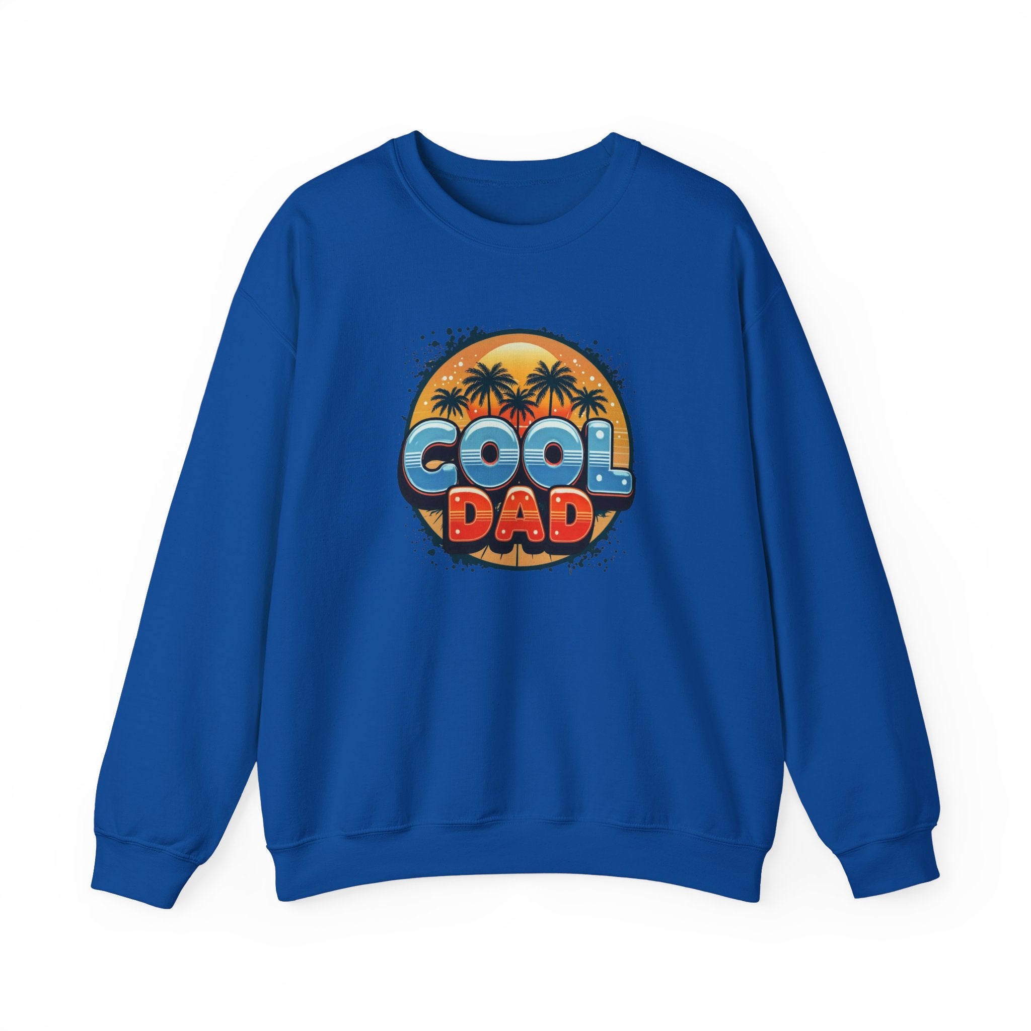 Cool Dad Crewneck Sweatshirt — Retro Sunshine Palm Beach Graphic