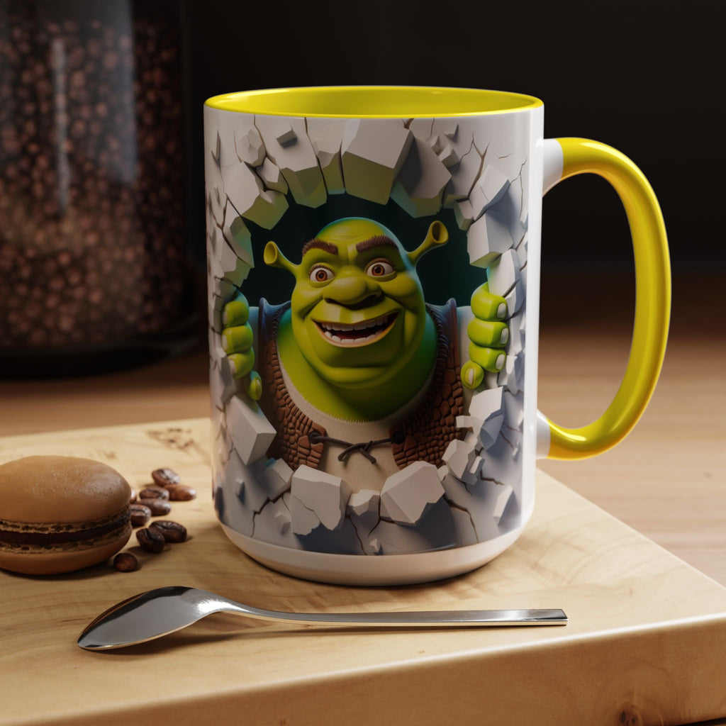 Shrek Peekaboo Accent Coffee Mug — Funny Green Ogre Ceramic 11/15oz