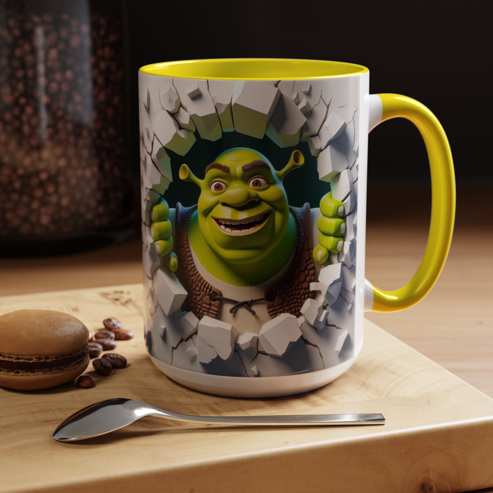 Shrek Peekaboo Accent Coffee Mug — Funny Green Ogre Ceramic 11/15oz
