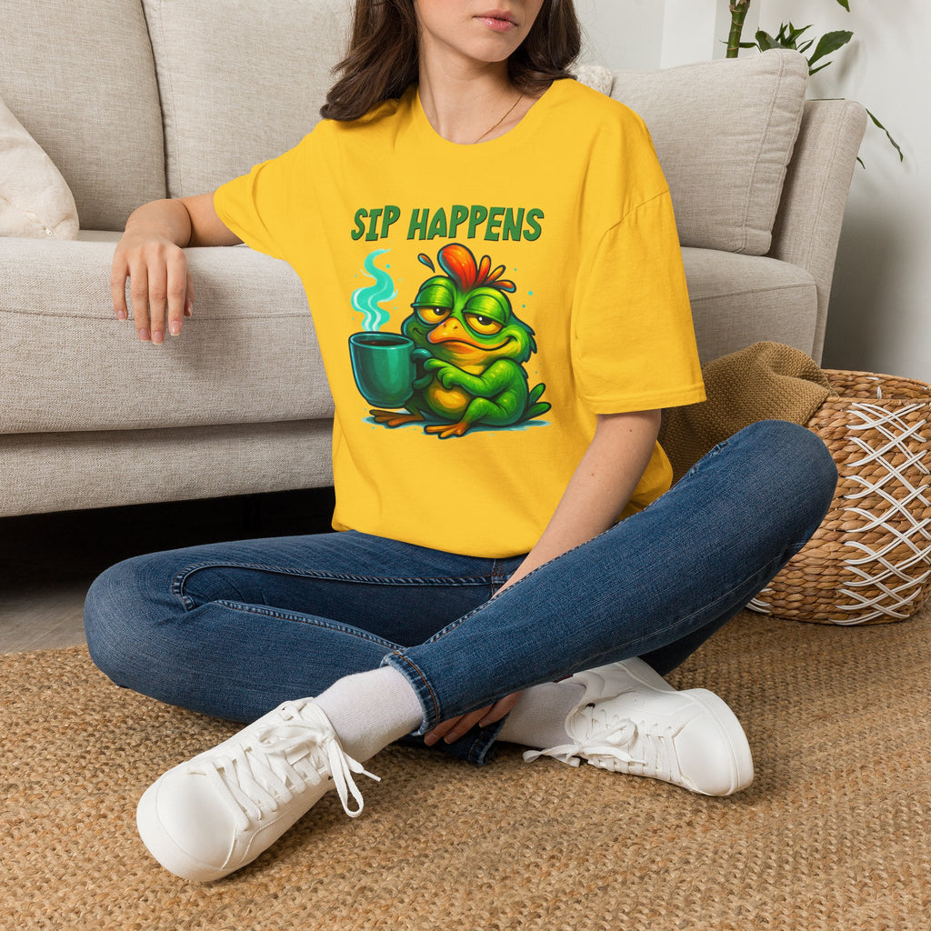 Sip Happens Frog T-Shirt — Funny Coffee Lover Tee