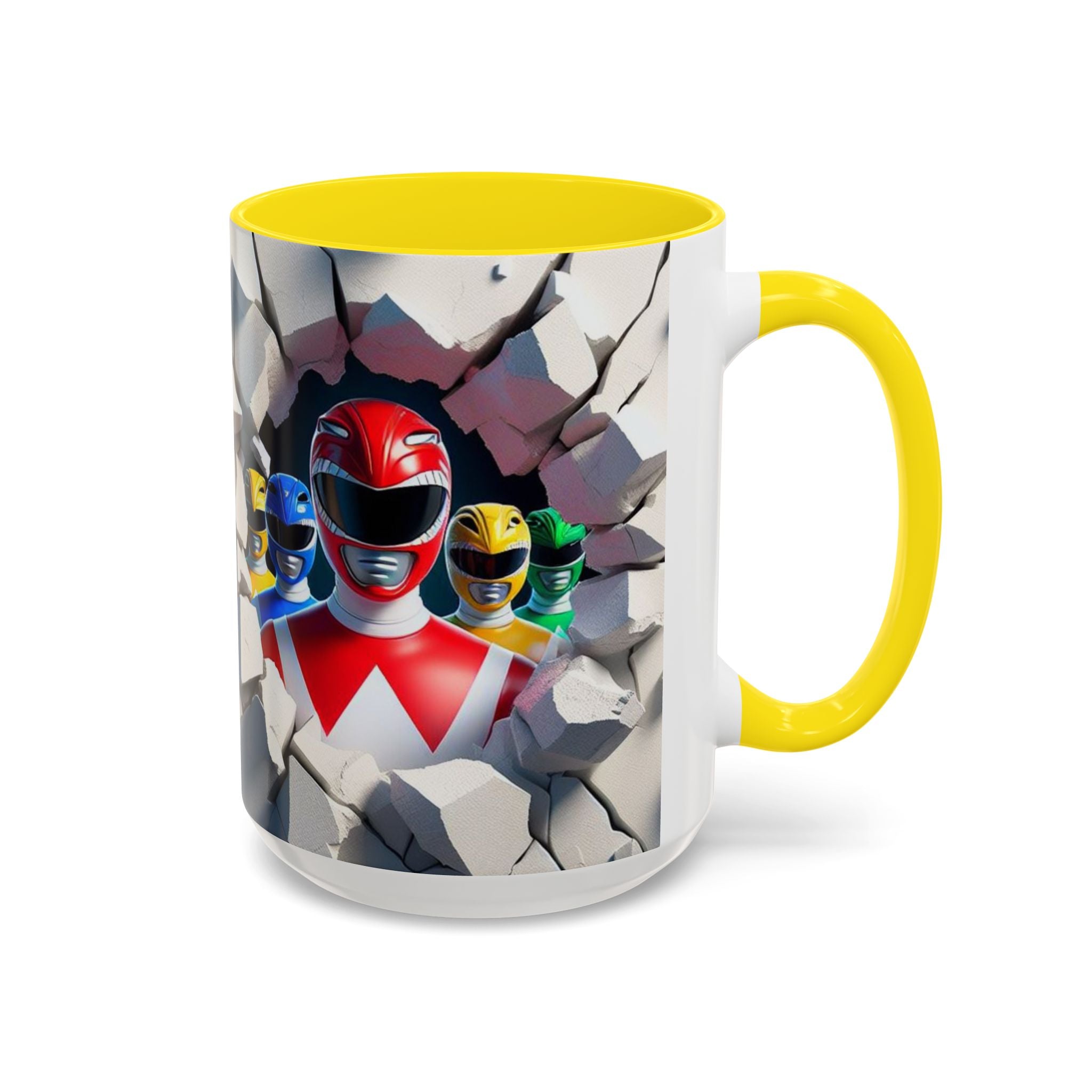 Power Rangers Coffee Mug — Retro Superhero Team Design (11/15 oz)