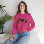 Peace • Love • Coffee Sweatshirt — Cozy Coffee Lover Crewneck