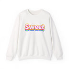 Sweet Rainbow Crewneck Sweatshirt — Retro Colorful "Sweet" Graphic