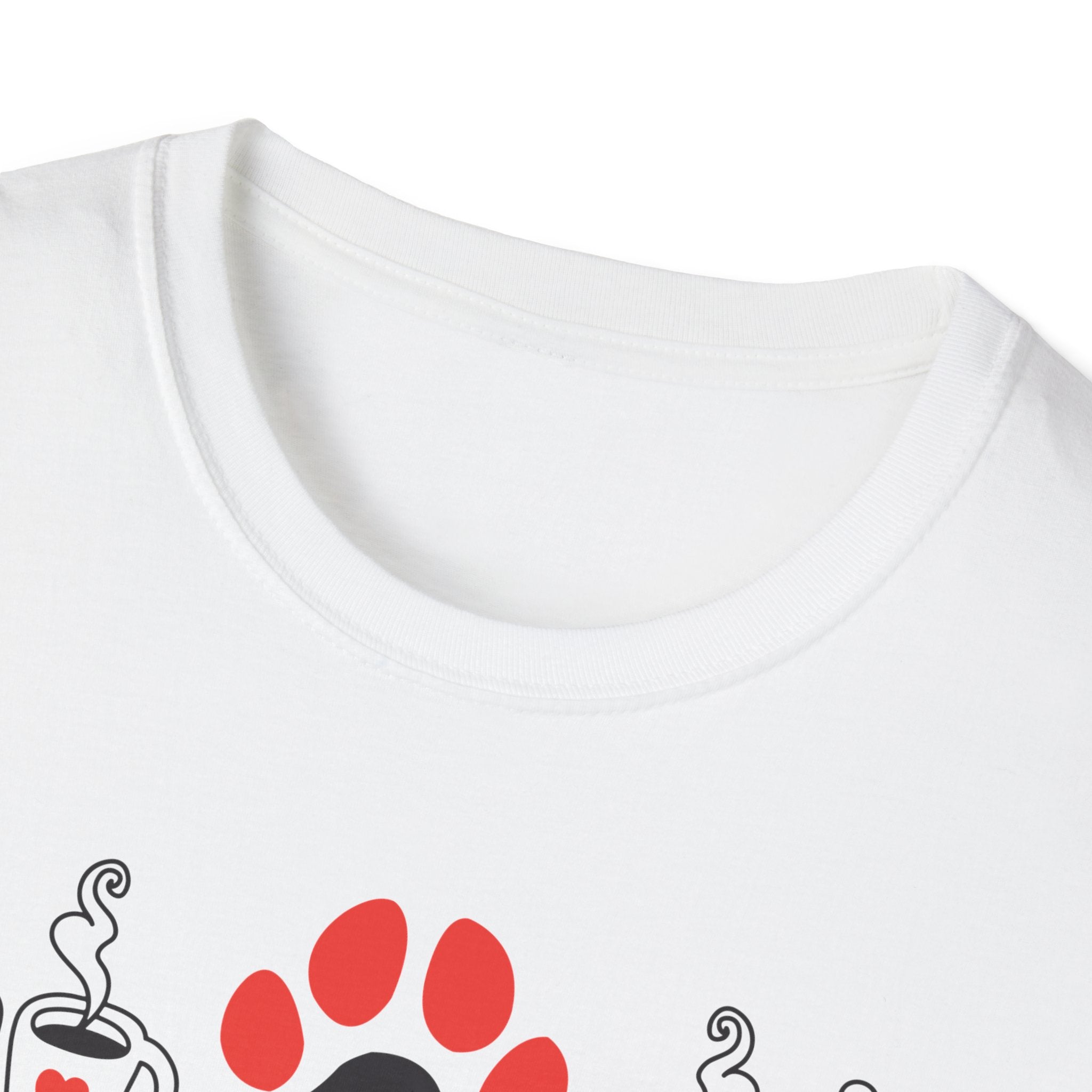 Dogs Books & Coffee T-Shirt (Red) — Dog Lover Reading & Coffee Tee