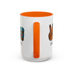 Peace • Love • Coffee Accent Mug — Leopard Peace Sign Coffee Lover Gift
