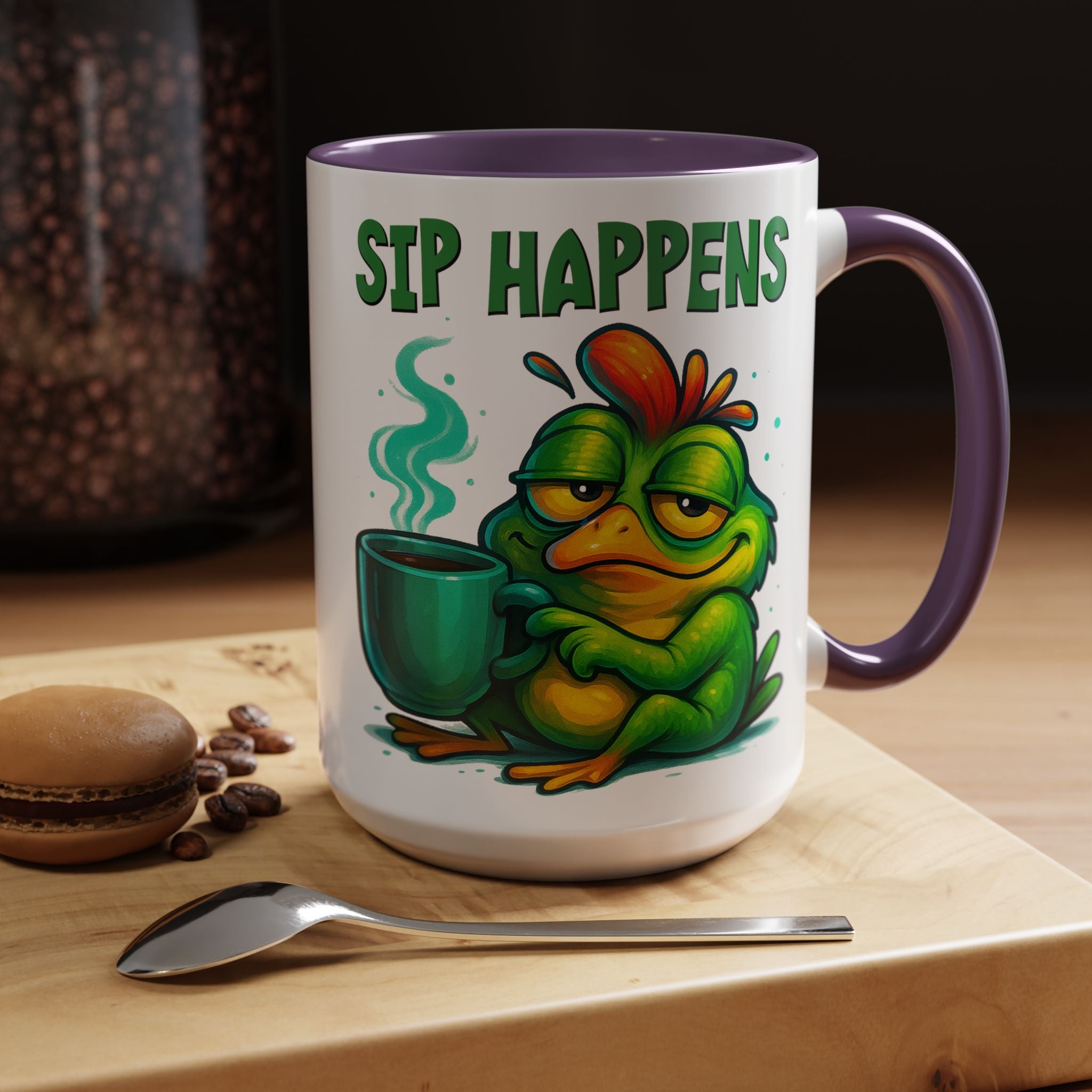 Sip Happens Coffee Mug — Funny Frog Coffee Cup (11/15oz)