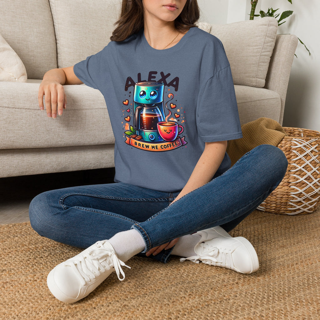 Alexa Coffee Robot T‑Shirt — Cute Brew Me Coffee Tee for Coffee Lovers