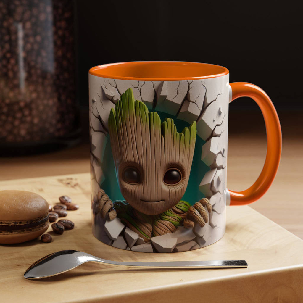 Baby Groot "Break Through" Accent Coffee Mug — Cute Guardians of the Galaxy Pop Art Gift (11/15 oz)
