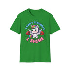 I Don’t Struggle I Shine Unicorn T-Shirt — Cute Rainbow Weightlifting Motivational Tee