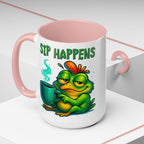 Sip Happens Coffee Mug — Funny Frog Coffee Cup (11/15oz)