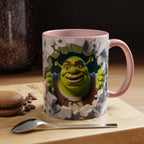 Shrek Peekaboo Accent Coffee Mug — Funny Green Ogre Ceramic 11/15oz