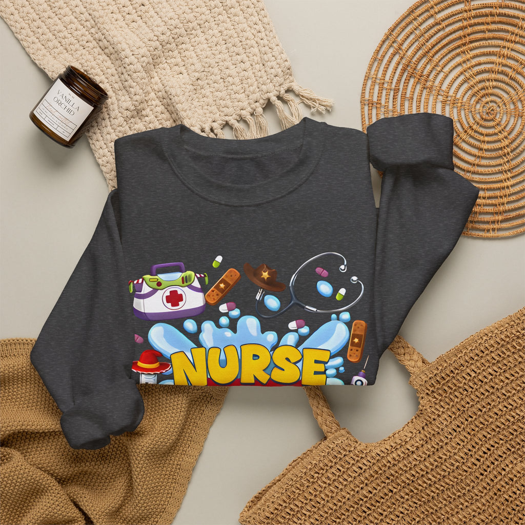 Nurse Story Sweatshirt — Cute Medical Cartoon Crewneck for Nurses