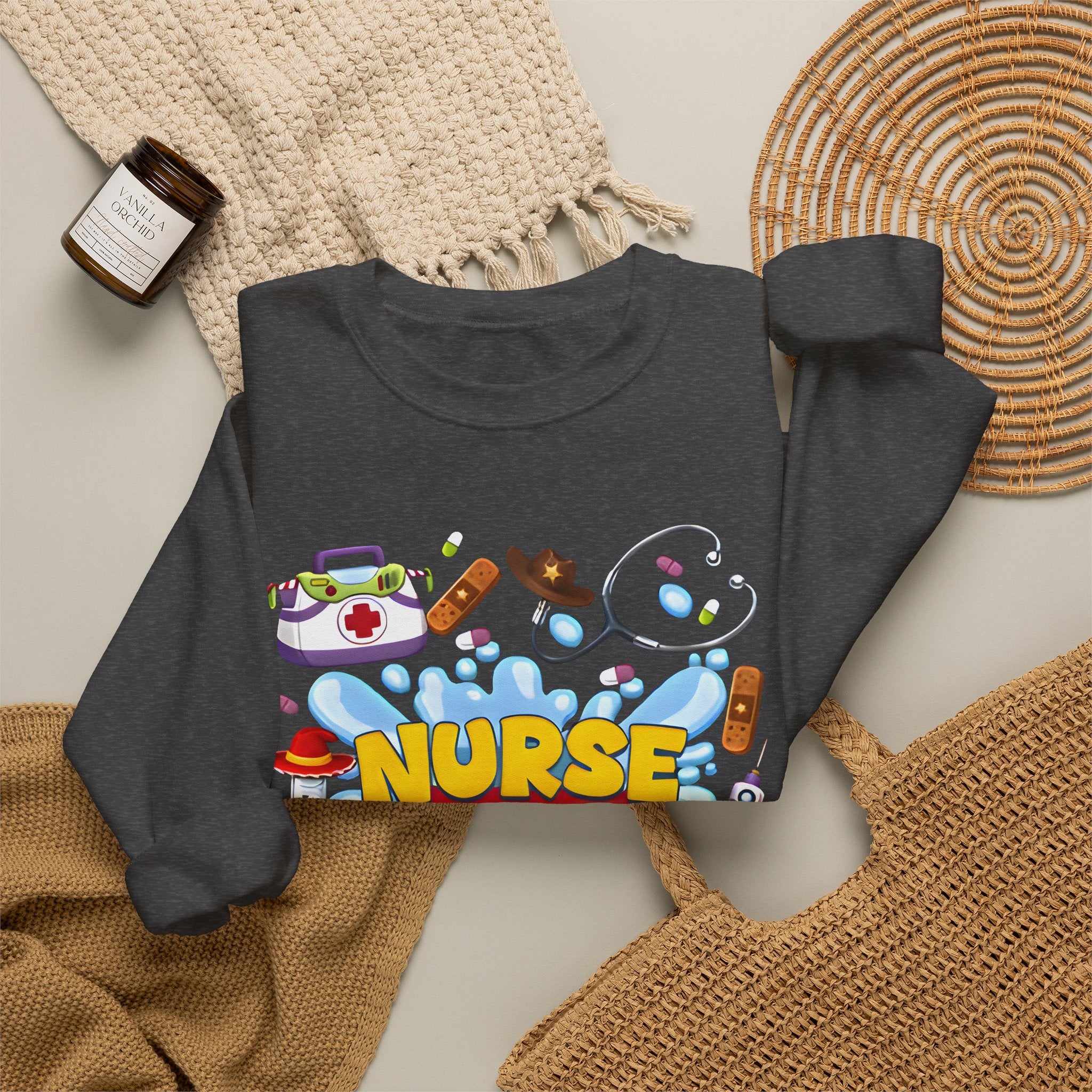 Nurse Story Sweatshirt — Cute Medical Cartoon Crewneck for Nurses