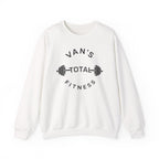 Fitness Crewneck Sweatshirt — "Van's Total Fitness" Barbell Logo