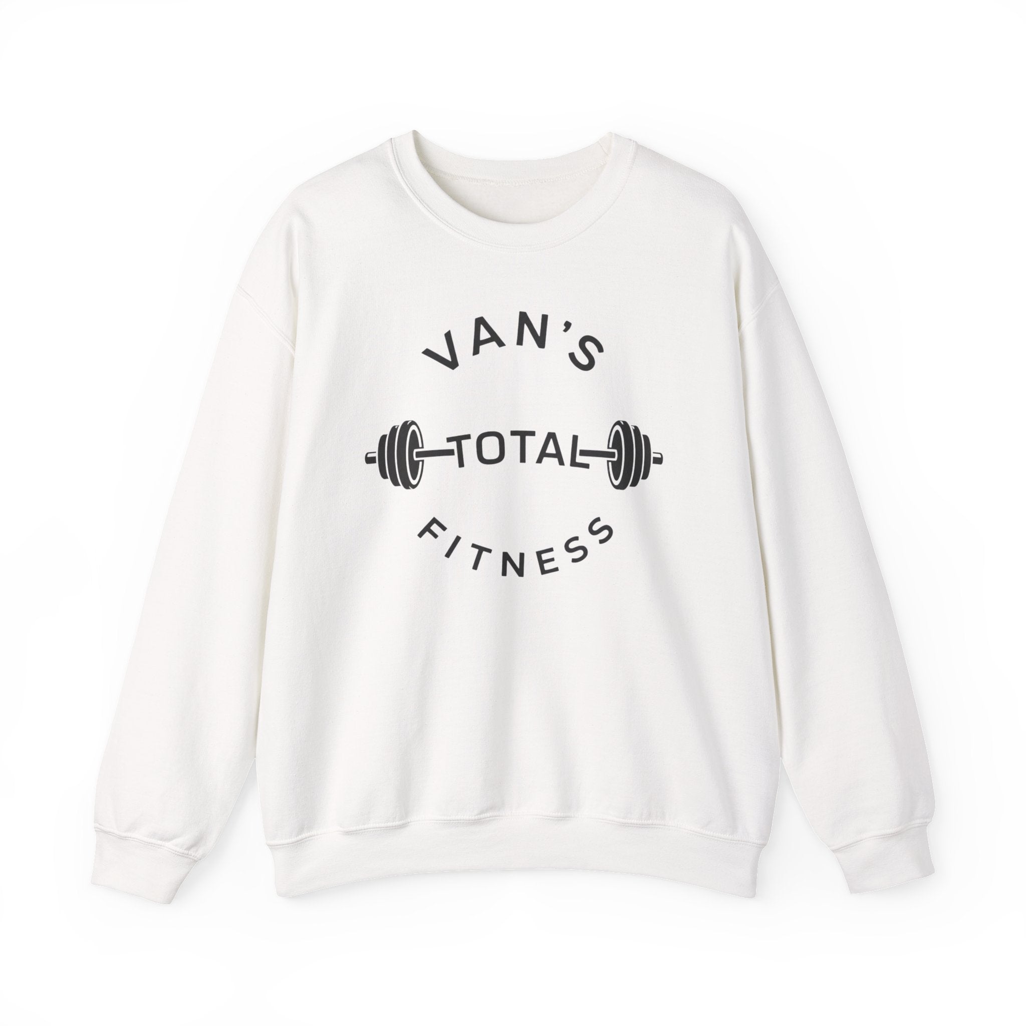 Fitness Crewneck Sweatshirt — "Van's Total Fitness" Barbell Logo