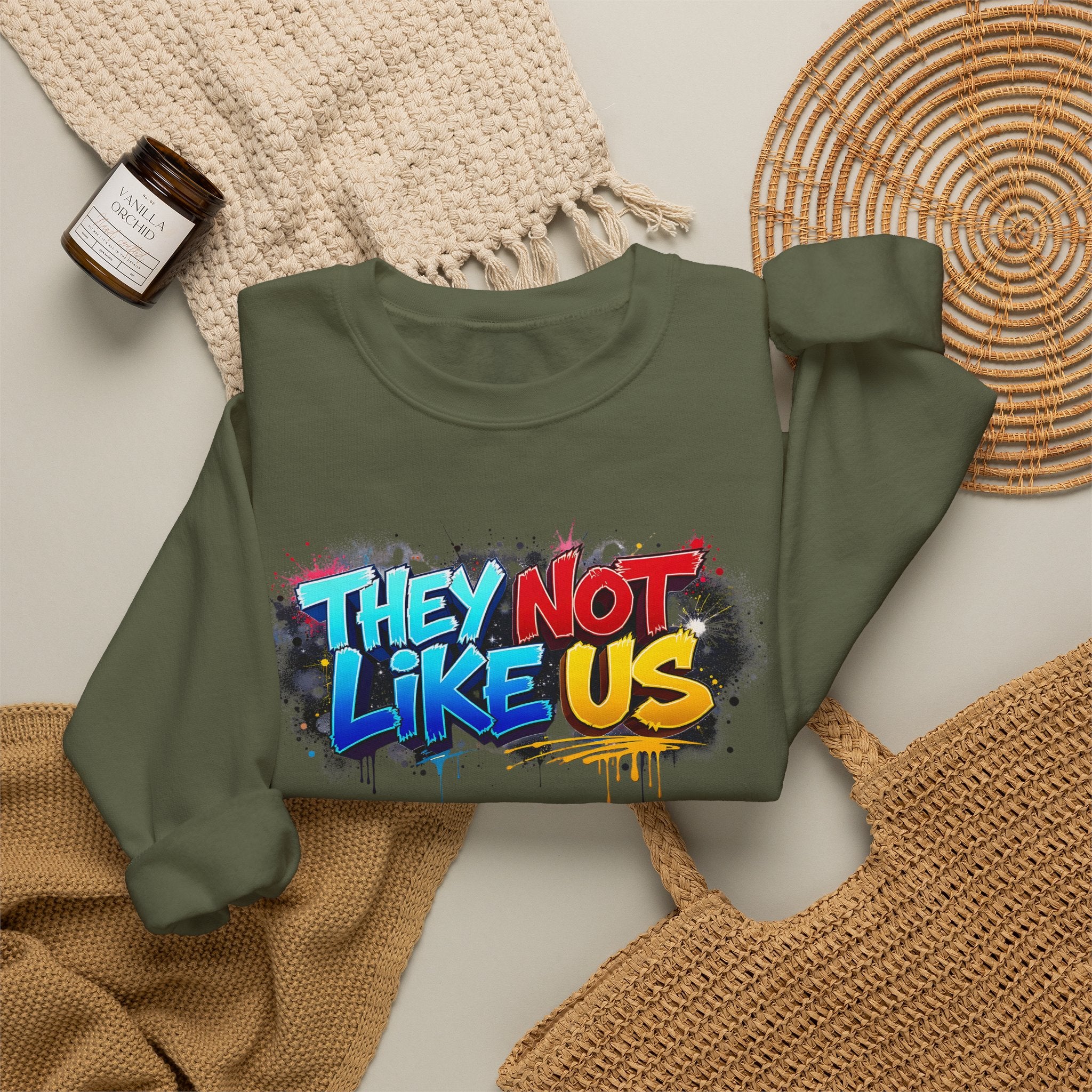"They Not Like Us" Street Art Graphic — Crewneck Sweatshirt