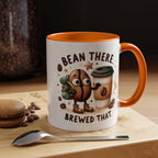 Bean There Brewed That Coffee Mug — Cute Coffee Bean & Cup Accent Mug (11/15oz)