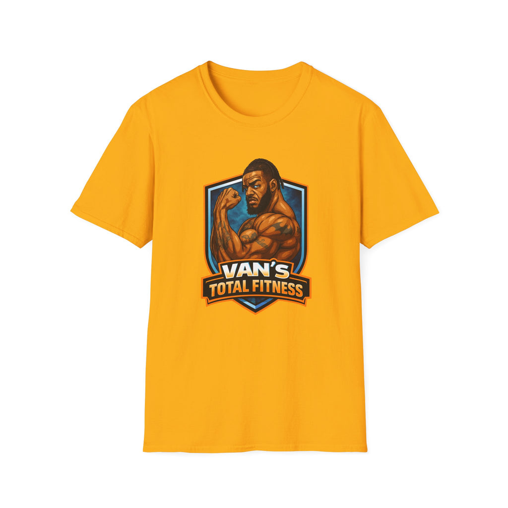 Van's Total Fitness T-Shirt | Muscular Bodybuilder Logo Tee