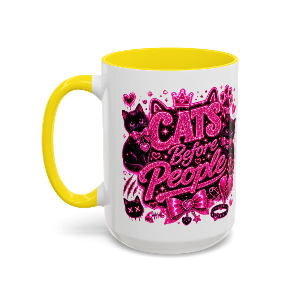 Cats Before People Coffee Mug — Pink Cat Lover Gift (11/15oz)