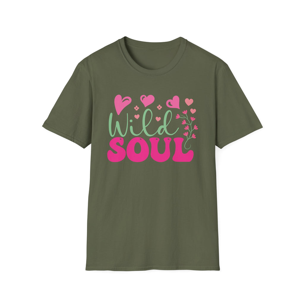 Wild Soul T-Shirt — Pink & Green Heart Graphic Tee