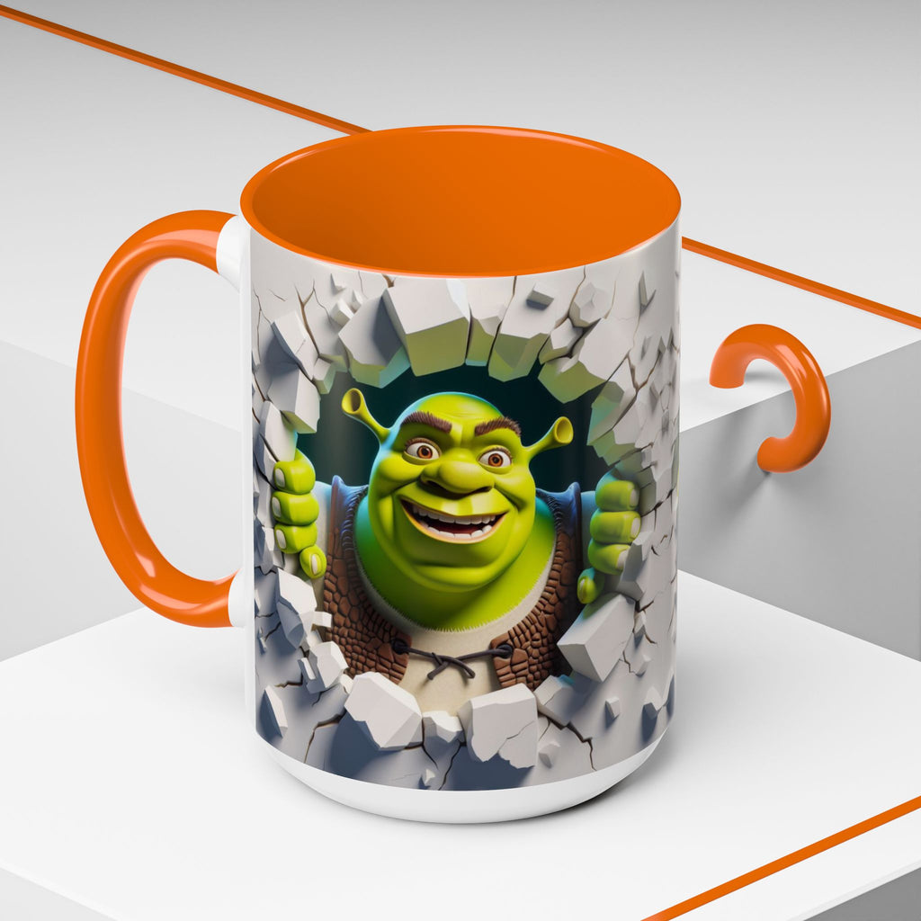 Shrek Peekaboo Accent Coffee Mug — Funny Green Ogre Ceramic 11/15oz