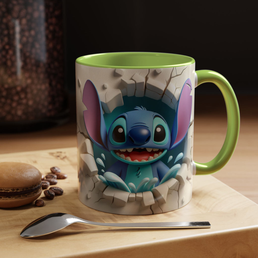 Stitch Peekaboo Accent Coffee Mug – Cute Alien Character 11/15oz