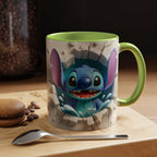 Stitch Peekaboo Accent Coffee Mug – Cute Alien Character 11/15oz