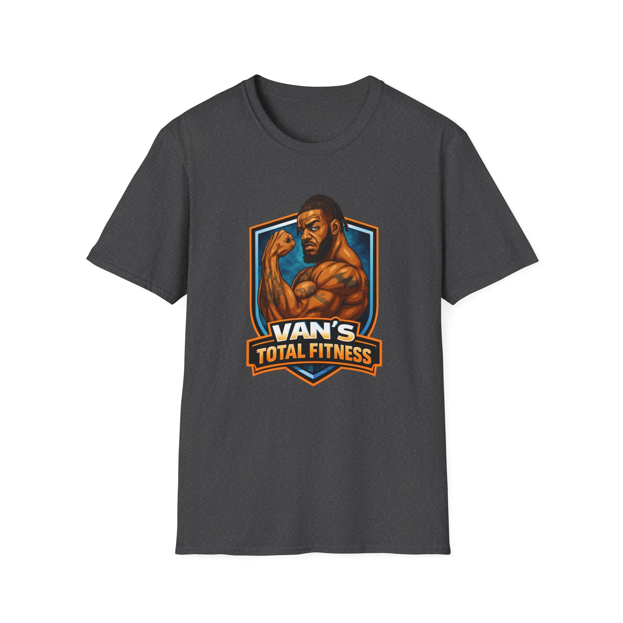 Van's Total Fitness T-Shirt | Muscular Bodybuilder Logo Tee